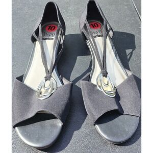 Impo Ricci Women Strappy Sandal Shoes Size 9.5 Medium Black Synthetic
